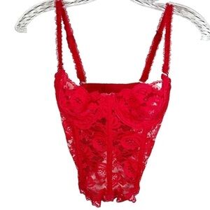 Women’s Lace bustier corset top size S red